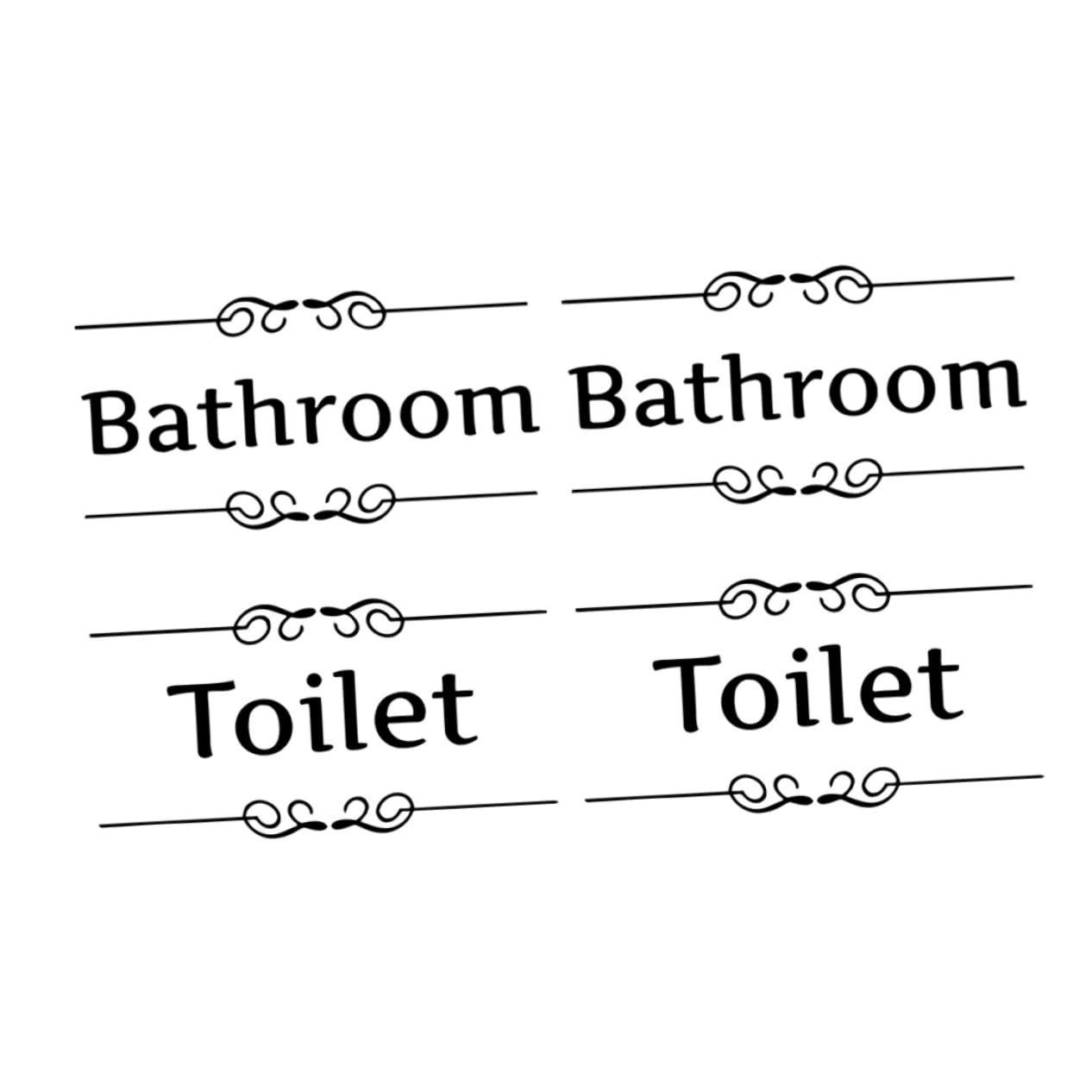 Alipis 4pcs Creative Toilet Wall Stickers Decor for Restrooms Bathroom Door Signage Each Stylish Stickers for Home Mall Use