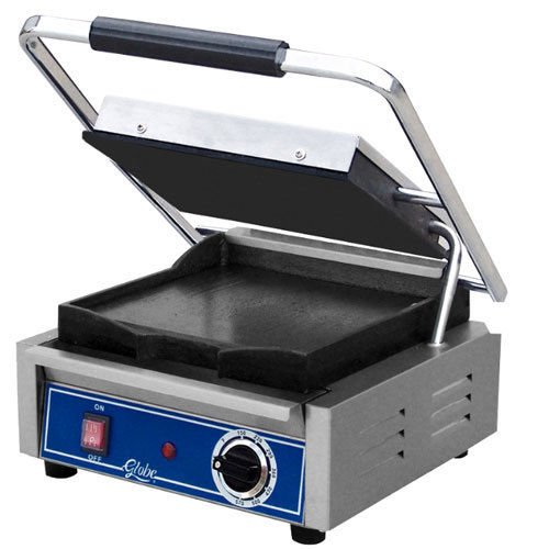Globe GSG10 Bistro Panini Grill single countertop 10" x 10" surface size