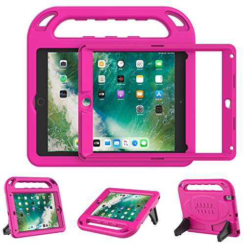Ltrop Ipad 6Th Generation Cases, Ipad 5Th Generation Case, Ipad Air 2 Case, Ipad 9.7 Case For Kids, Built In Screen Protector, Shockproof Handle Stand Kids Case For Ipad 2018 / 2017 9.7-Inch, Rose #TOP5