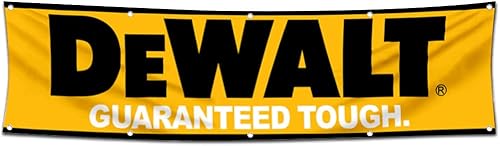 of Tools De-walts - Bandera de 2 x 8 pies, herramientas eléctricas garantizadas, bandera resistente (amarillo-B)