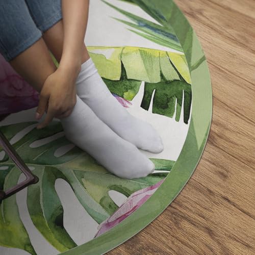 Tapis Vinyle ø120 cm Résistant à la Rayure et Choc pour Sol de Maison Moderne - 5