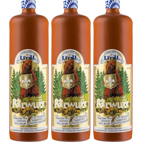 Liebl Bayerwald Bärwurz Spirituose Bayrischer Wald Deutschland inkl. FeinWert E-Book (3 x 0.7 l)