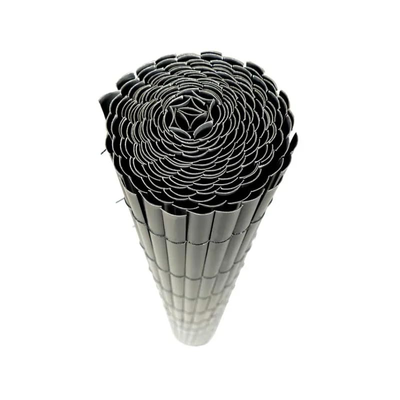 Canisse PVC occultant simple face 1,5x5m gris - Kit de fixation inclus