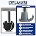 PTPUO Walker Ski Glides for Folding Walkers, Universal Walker Feet Glides & Sliders, Walker Skids or Slides, Walker Accessories for Seniors, Easy Replacement Walker Attachments (2 Pack, Gray)