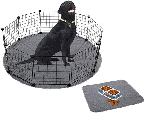 Yangbaga Washable Pee Pads for Dogs, 1x48.8 Round Pad with 2x24 x24 Square Pads, Non Slip Dog Pee Pads for Large and Multiple Dogs with Great Absorbency, Odor Control Training Pads