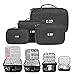 BUBM 4Pcs/Set Computer Cable Electronic Organizer Travel Packing Gadgets Bag Pouch for Cables,External Flash Drive,Mouse,Memory Card,Power Bank