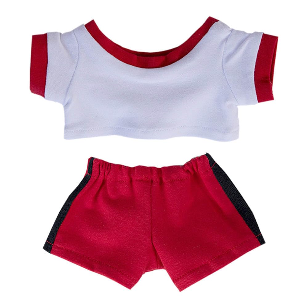 niannyyhouse 10 cm 15 cm 20 cm pluszowe ubrania dla lalek kontrastowy t-shirt spodnie odzież sportowa zestaw miękkie wypchane pluszowe zabawki akcesoria do przebierania (a1, 20 cm)