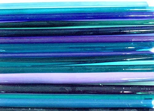Devardi Glass Handmade Lampwork, Beadmaking Glass Rods, COE 104 Blues Mixed 1 Lb