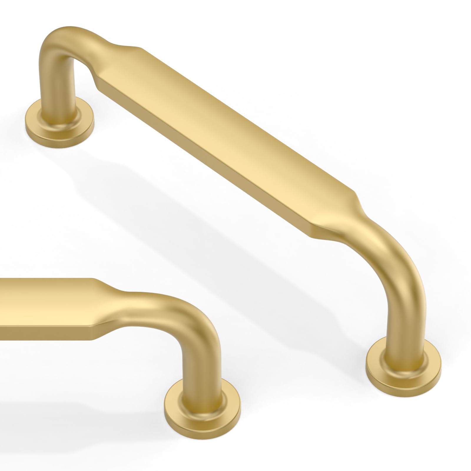 Asimerdeco 10 Pack Brushed Gold Cabinet Pulls 3.75 Inch(96mm) Kitchen Cupboard Handles Solid Zinc Alloy Cabinet Hardware Drawer Pulls — image 1