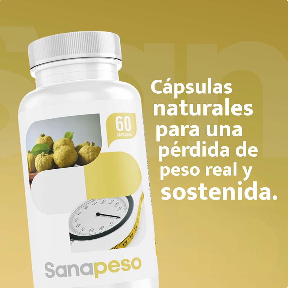 Cápsulas Naturales para el Control de Peso - Con Garcinia Cambogia | Extracto Seco de Café | Ayuda a Controlar el Apetito |Fabricado en España | Sin Gluten ni Lactosa - SANACAPS (3 Botes)