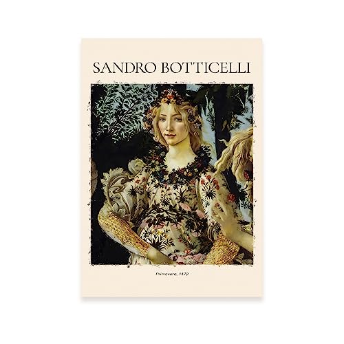 Nacnic Lámina poster de Primavera Cuadros decorativos para tu salón, dormitorio, hogar. Estampados de arte de pared. Impresiones de pared estética inspiradas en Sandro Botticelli A4