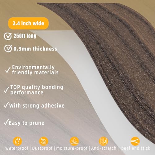 Image of GSCIT Club Wood Grain Repair Tape, 2.4 inch X 250ft Self Adhesive Walnut Grain Repair Patch for Tables, Chairs, Baseboards, Doors, Windows, Floors, Handicraft DIY.