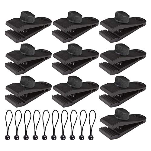 LONGCHAO 20 Piezas Tensores Elásticos, Clip de Lona,Cuerdas Elástica Sujetar Lonas,Tensores de Tiendas de Campaña,Toldos Accesorios para Toldos,Carpas,Jardinería,Cámping