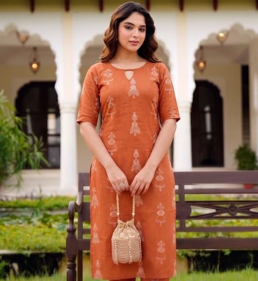Image of MS VHCK ENTERPRISE Woman Women's Rayon Straight Fit Straight Kurta Kurtis
