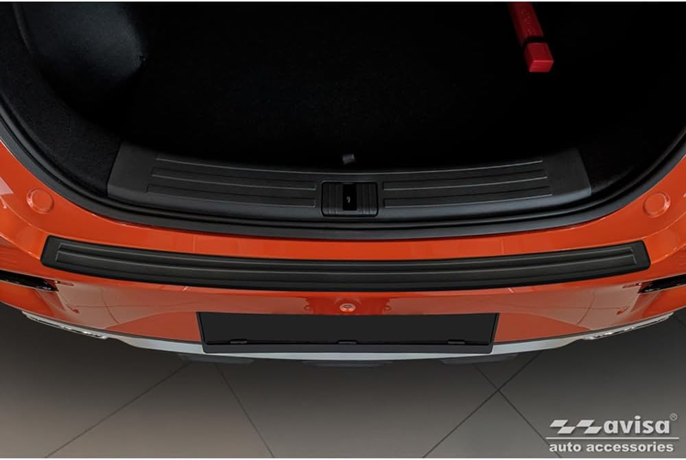 Avisa Matt Black Stainless Steel Rear Bumper Protector Compatible with MG ZS FL 2019- 'Lines'