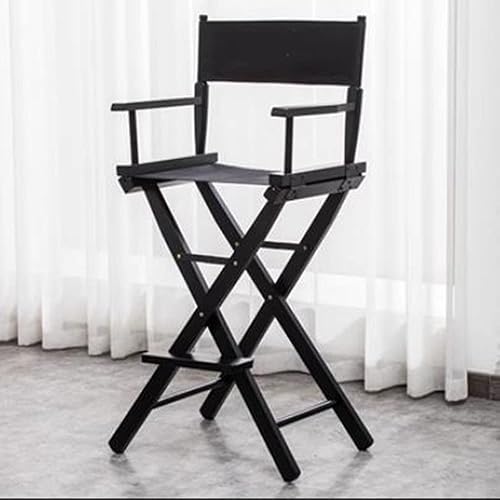 DIBAKO Silla de directores de 30 pulgadas, taburete de madera plegable, silla plegable para artista de maquillaje, taburete plegable de altura,
