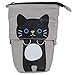 Astuccio telescopico carino cartone animato matita Pouch Canvas Pen Bag Transformer Stand matita titolare per studenti universitari adulti scuola forniture & ufficio (nero)