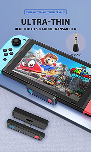 heyaa Adaptador Bluetooth compatível com Switch/Lite/PS4/PS5, Transmissor de áudio sem fio BT 5.0 co