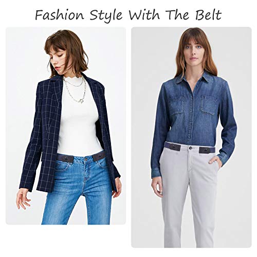 Image of WERFORU No Buckle Stretch Belt for Women and Men Elastic Waist Belt up to 72 Inches for Jeans Pants