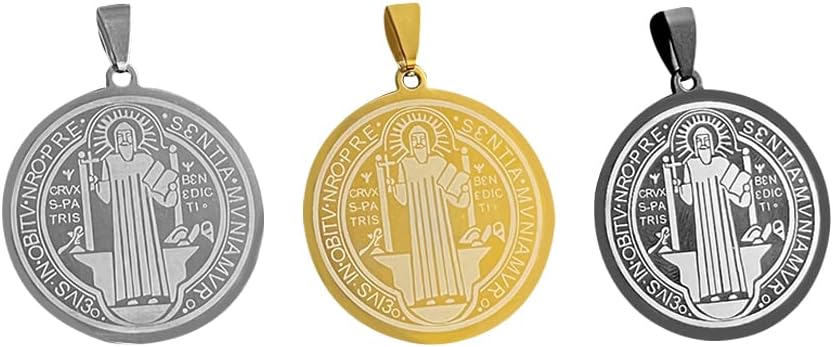 St Saint Benedict Medal Necklace, St Benedict's Medal Stainless Steel Necklace - Image 7