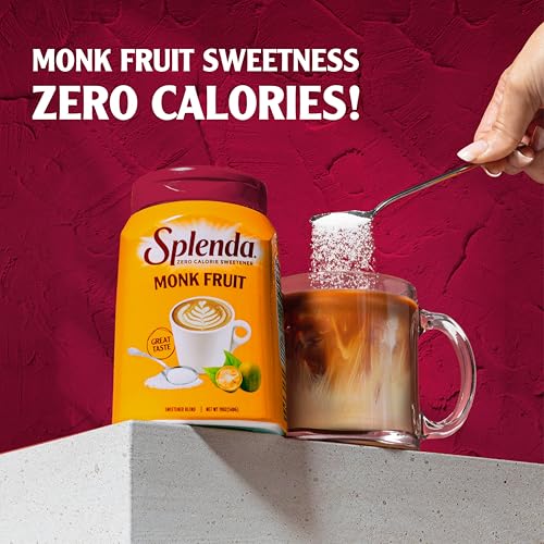 Image of SPLENDA Monk Fruit Zero Calorie Plant Based Granulated Sweetener Jar, 19 oz (Pack of 2)