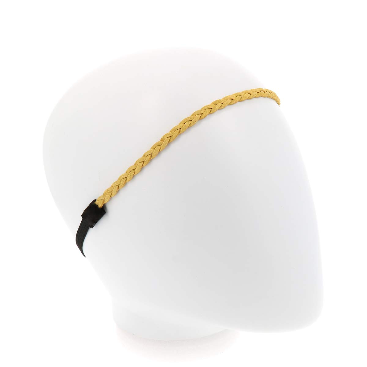 Fascia Capelli Donna Giallo - Fascia Intrecciata Suede Semplice e Liscia aspetto Velluto - Fascia Sottile Taglia unica - Headband Matrimonio Vintage - Look originale Boho, Hippie chic