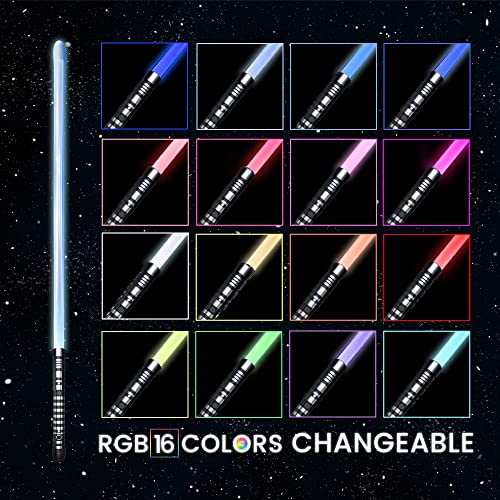 Homzzzz Lightsabers For Adults Kids Metal Hilt 16 Colors Rgb Light Sabers Rechargeable Fx Dueling Lightsabers With 4 Sound Modes For Halloween Cosplay Children's Day Birthday #TOP2