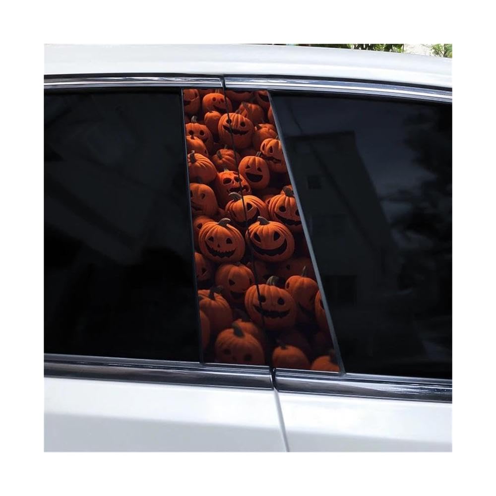 Body Parts 2pcs Horror Pumpkin Stickers DIY Car Pillar Stickers Car Center Pillar Vinyl Stickers(E)