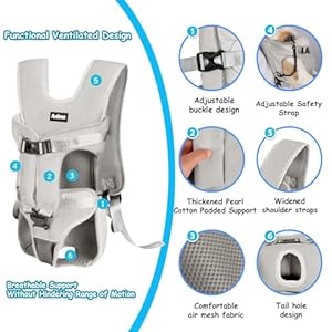   PetBonus-Pet-Front-Dog-Carrier-Backpacks-Adjustable-Dog-Backpack-Carrier-Legs-Out-Easy-fit-Dog-Chest-Carrier-for-Medium-Small-Dogs-Hands-Free-Dog-Front-Carrier-for-Hiking-Cycling-Grey-M