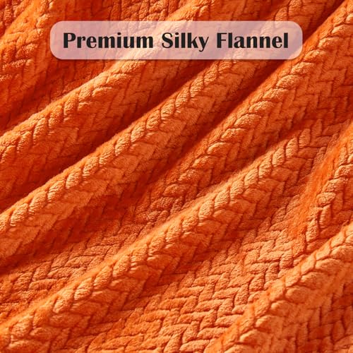 image for NEWCOSPLAY Super Soft Throw Blanket Orange Premium Silky Flannel Fleec