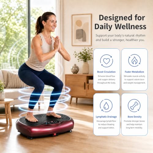 Image of Natini Vibration Plate Exercise Machine - Power Vibrating Plate for Lymphatic Drainage,Whole Body Workout Machine for Women Weight Loss Home Fitness,