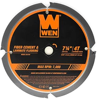 WEN BL0704 7-1/4-Inch 4-Tooth Diamond-Tipped (PCD) Professional Circular Saw Blade for Fiber Cement and Laminate Flooring