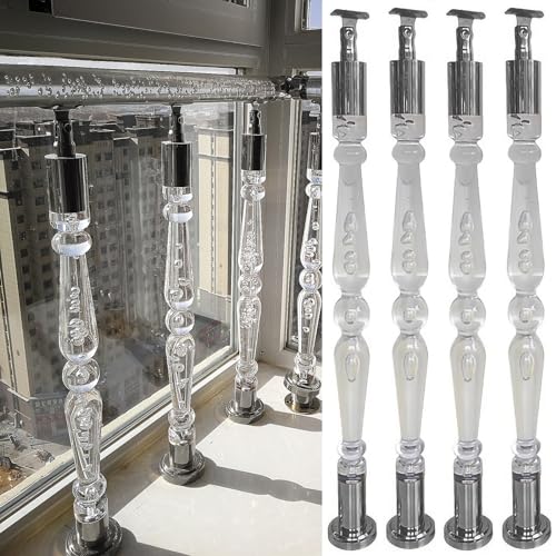 Garde-corps acrylique transparent lot de 4 balustres pour escalier d'intérieur chic