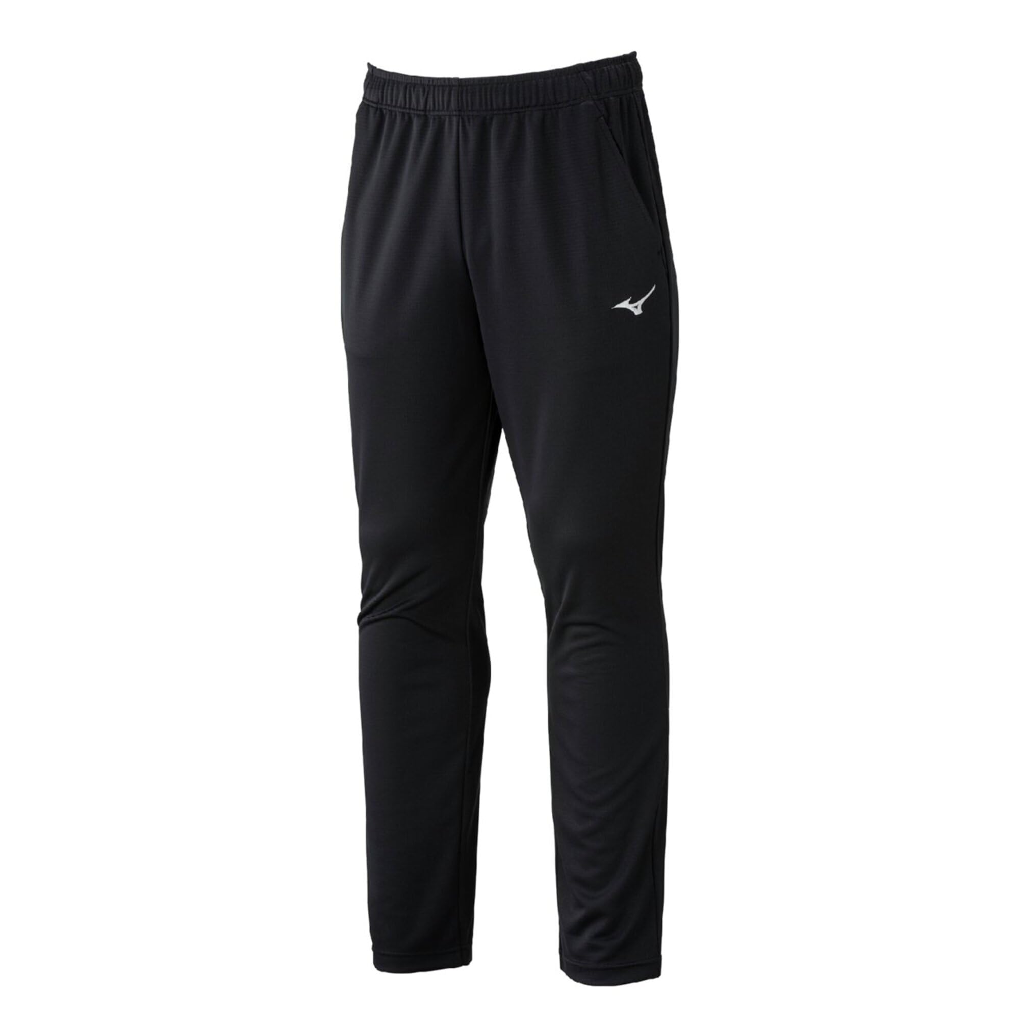 MIZUNO(ミズノ) トレーニングウェアナビドライ ニットロングパンツの、膝から裾にかけての洗練されたテーパードシルエット。