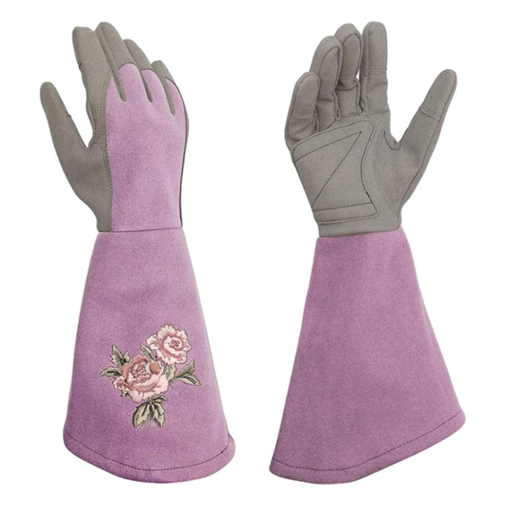 Rękawice robocze Rękawice ogrodnicze, Gardening Resistant Proof Planting Gauntlet Garden Working Rose Pruning For Rose Pruning Thorny Bushes Cacti(Purple,L)