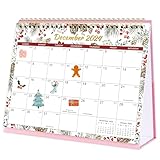 Desk Calendar 2024 - Jan. 2024 - Dec. 2024, Standing Flip Desktop Calendar 2024, 9.8' x 8.3', Calendar 2024 with Thick Paper, Memo Pages + Twin-Wire Binding + Unruled Blocks - Colorful
