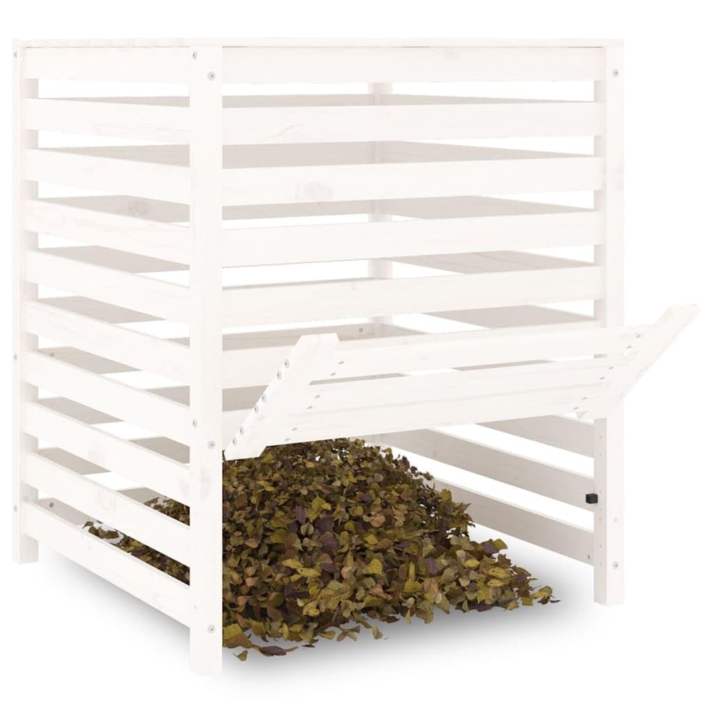 Générique Composteur Blanc 82,5x82,5x99,5 cm Bois Massif de pin,Maison & Jardin, Pelouses & Jardins, Jardinage, Compostage, Composteurs, Blanc (Poids 20KG)