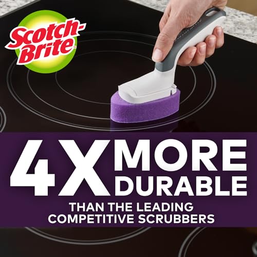 Image of Scotch-Brite (950-CT-W) Glass Cooktop Refill Pads, Cleans with Just Water, Tackle Burnt-On Messes, 1 Wand and 2 Replacement Heads