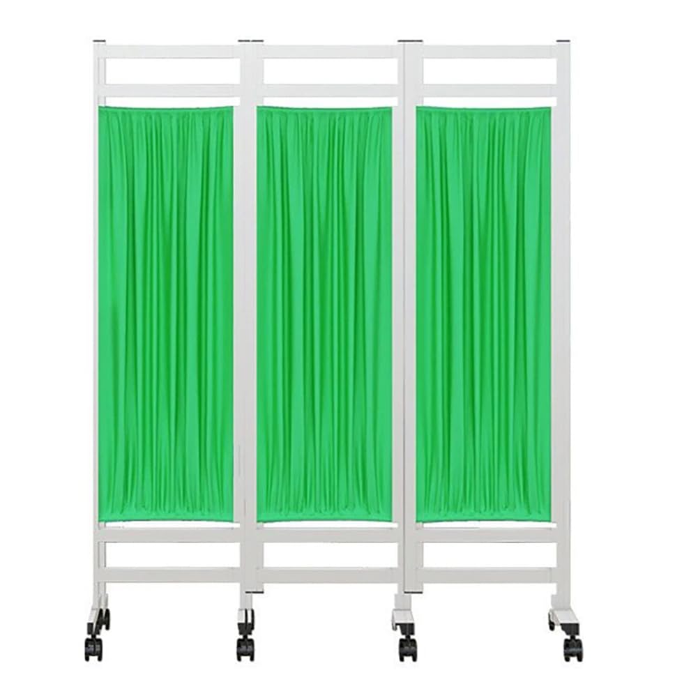 GYEQXKT Folding Privacy Screen with Wheels - Adjustable Freestanding Room Divider for Hospitals and Offices