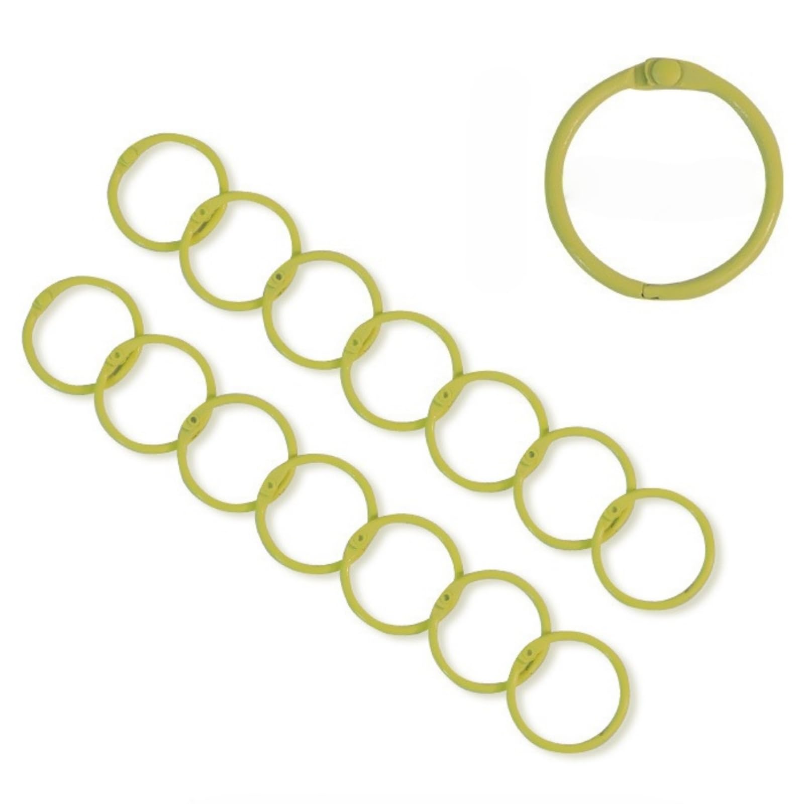 YDHSIKK Metal Book Rings, Pack of 40 Multicolor Metal Binder Rings, 1 Inch for Flashcards, Index Cards, Keychains(Yellow - 1Inch/25mm)
