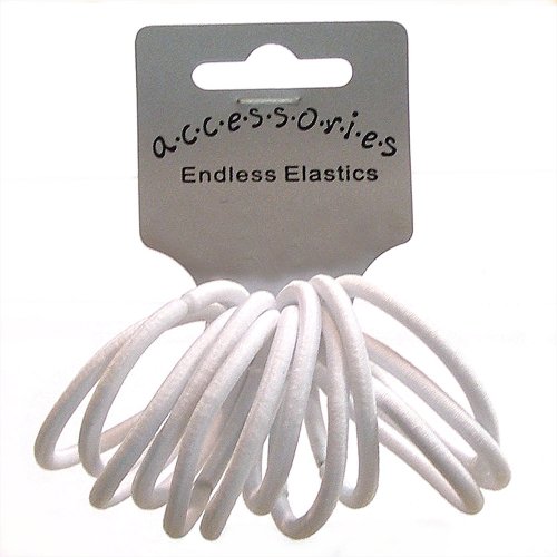 Cherry-on-Top Lot de 12 élastiques pour cheveux épais sans accroc Blanc