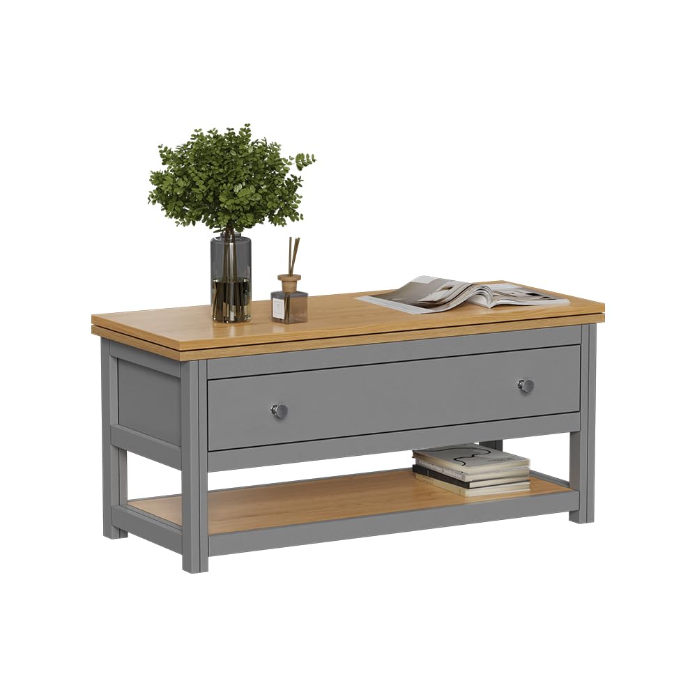 Vicco Couchtisch Vikla, Anthrazit/Eiche, 100 x 40 cm