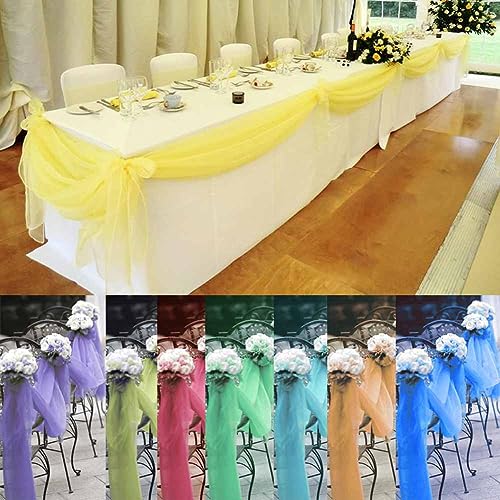 SHTGOI Organza Fabric as Decorative Fabric, Tulle Fabric, Sold by the Metre, Table Runner, Chair Sashes, Wedding Arch - Image 4
