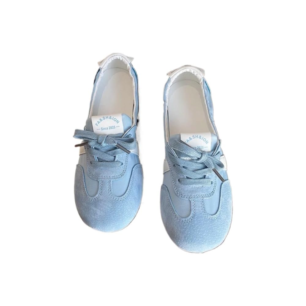Sneakerina Satin Ballet Sneakers for Women Cute Ballerina Sneakers Flat Kawaii Y2K Retro Lightweight Round Toes Non-Slip Lace-Up Slip on Comfort Dress