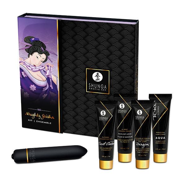 Kit sexual de productos eróticos de shunga Es la combinación perfecta para un fin de semana. Con este kit pondrás a prueba tus limites de placer y los de tu amante.
