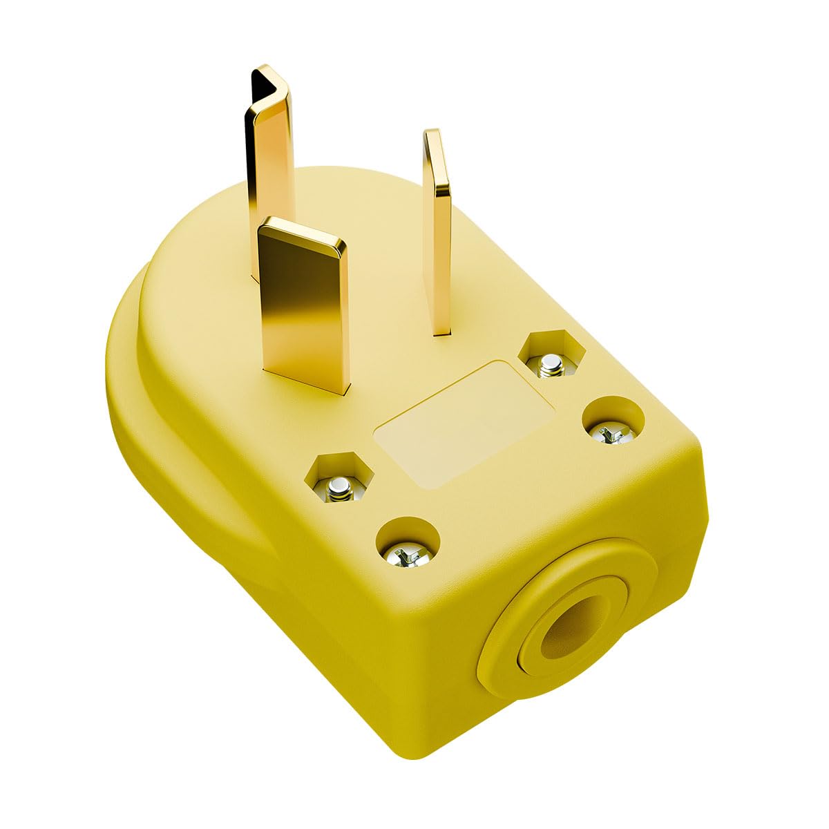 2Pack Nema 10-30P 30 Amp 125/250 Volt 3 Pole 3 Wire Grounding Straight Blade Plug for Dryers and Ranges, Works with Cable OD Max. 1.06 Inch Yellow