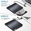 BEVA Lecteur CD/DVD Externe USB 3.0 et Type C Portable CD-R/-RW Drive, Lecteur Graveur Portable CD, pour PC, Laptop, Desktops, Windows 7/8/10/11/XP/Vista/Linux et Mac OS Apple/iMac/Macbook