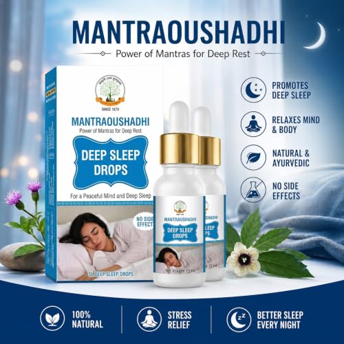 Image of Deep Sleep Drops | Herbal Sleep Support & Natural Relaxation | Stress Relief Aurvedic Formula | Bedtime Sleep Aid Liquid | Sleeping Drop for Deep and Relax Sleep | Nighttime Relaxation Drops | 15 ml Pack of 2