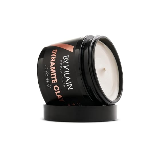 By Vilain Dynamite Clay - Professional Hair Styling Wax Super Strong Hold, Matte Finish For All Hair Types Molding Sculpting Pomade Easy to Style for Fullness & Texture Smoothing & Slick Paste 65ml