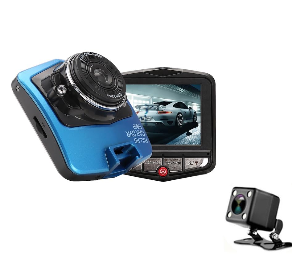 DEVIANT D6 Dual Dash Camera - 1080P Full HD, 170° Wide Angle, Night Vision, Motion Detection, G-Sensor, Loop Recording, WDR, 2.4" LCD Screen, SD Card Upto 128 GB Supported